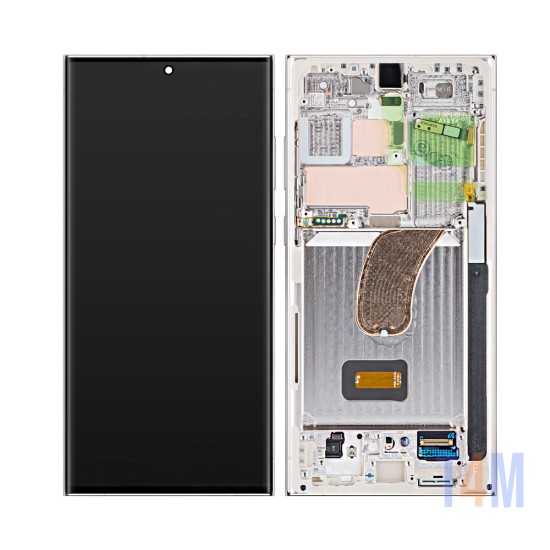 Touch+Display With Frame Samsung Galaxy S23 Ultra 5g/S918 6.8" Service Pack (GH82-30465B/30466B) Creme